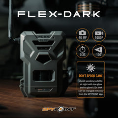 SPYPOINT Flex-Dark no-glow LEDs offer discreet nighttime monitoring.