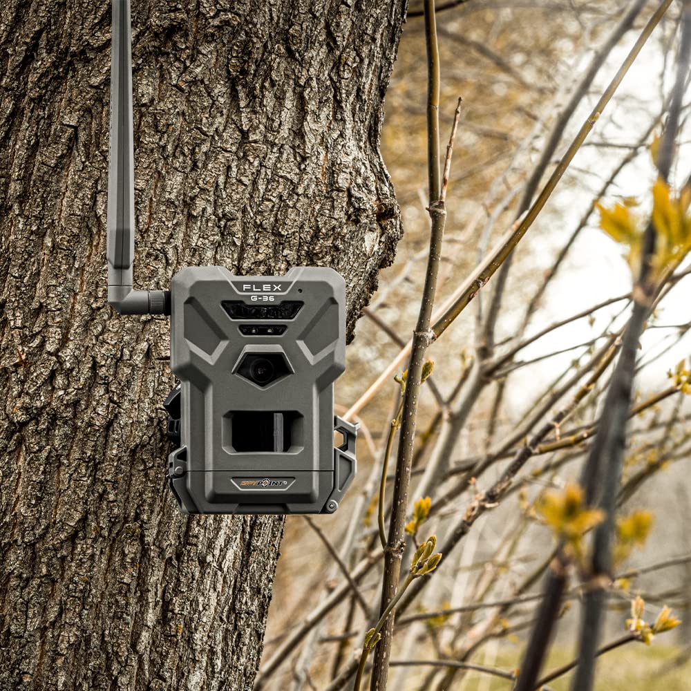 SPYPOINT Flex G-36 GPS-enabled model helps locate camera position and field routes.