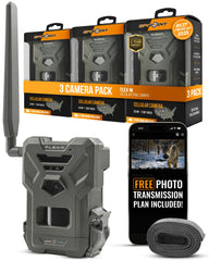 SPYPOINT FLEX-M 3-pack front view for versatile hunting camera setups.