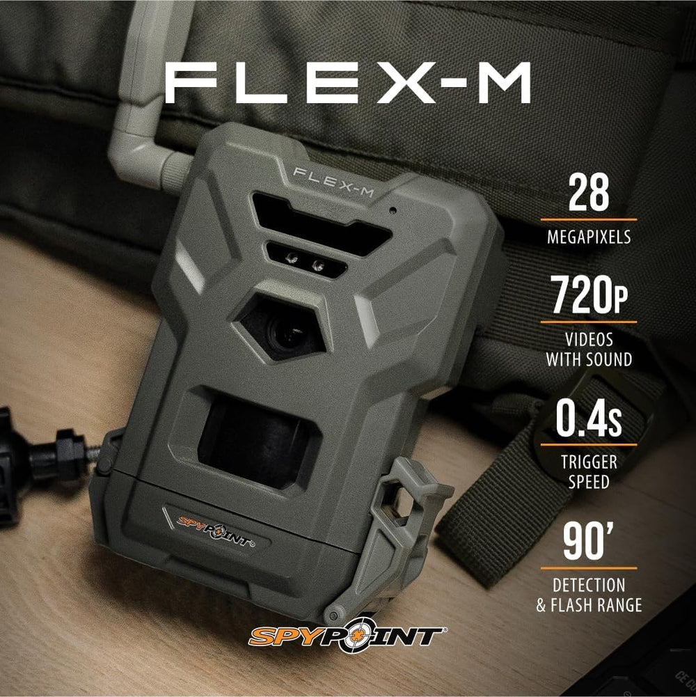 SPYPOINT Flex-M cross-carrier coverage for reliable remote scouting.