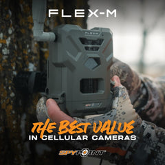 SPYPOINT Flex-M dual-SIM LTE ensures reliable coverage across remote terrain.
