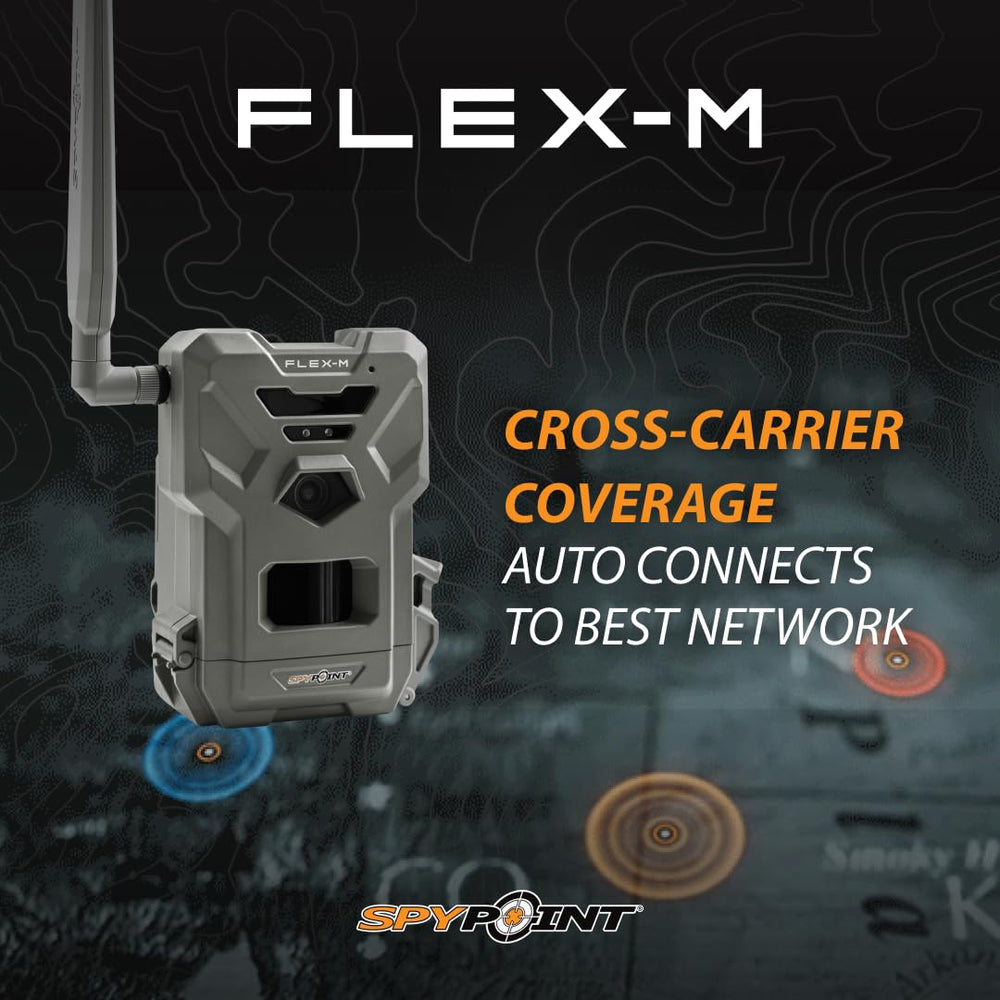 SPYPOINT Flex-M IP65 weatherproof housing resists rain and dust for rugged field use.