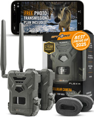 SPYPOINT Flex-M front view shows rugged field camera for reliable wildlife monitoring.