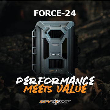 SPYPOINT FORCE-24 back panel shows accessible controls for quick setup and adjustments.