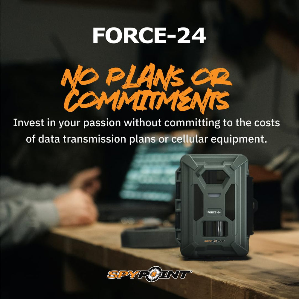SPYPOINT FORCE-24 detection range highlights reliable motion sensing up to 70 feet.