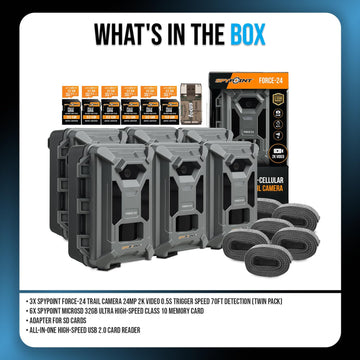 Spypoint Force-24MP bundle contents simplify setup and deployment