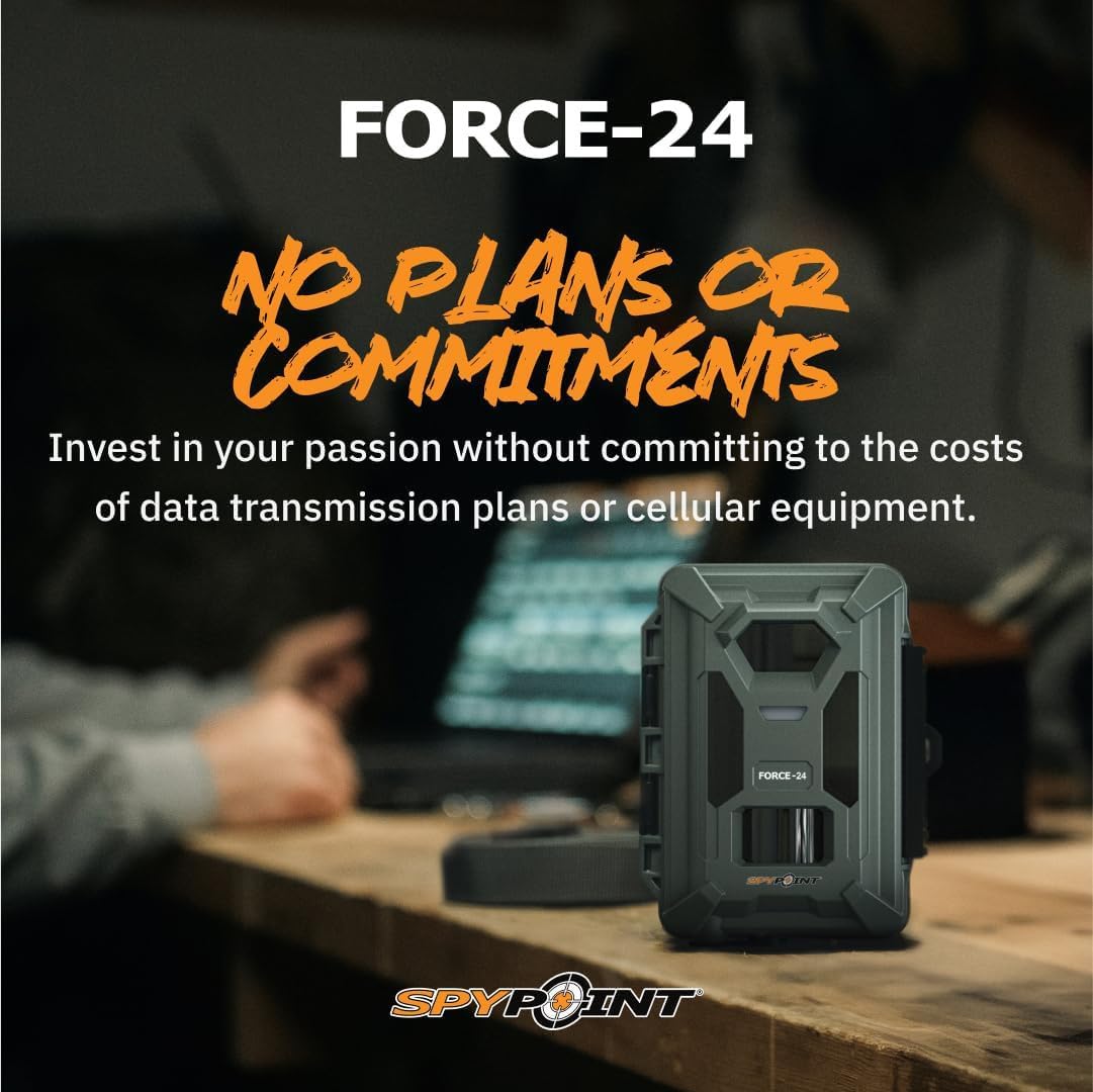 SPYPOINT Force-24MP trail camera back view highlights rugged design.