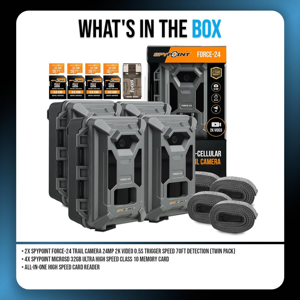SPYPOINT Force-24MP trail camera compact design for versatile mounting.