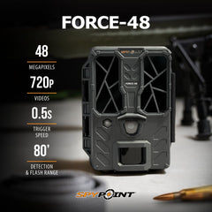 SPYPOINT Force 48 detection-range capture shows reliable wildlife monitoring from 80 feet away.