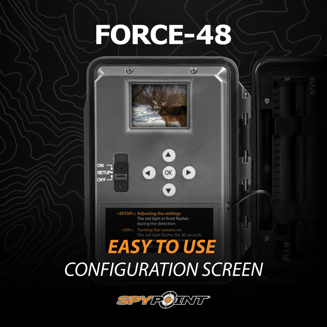 SPYPOINT Force 48 multi-shot capture delivers up to five photos per detection.