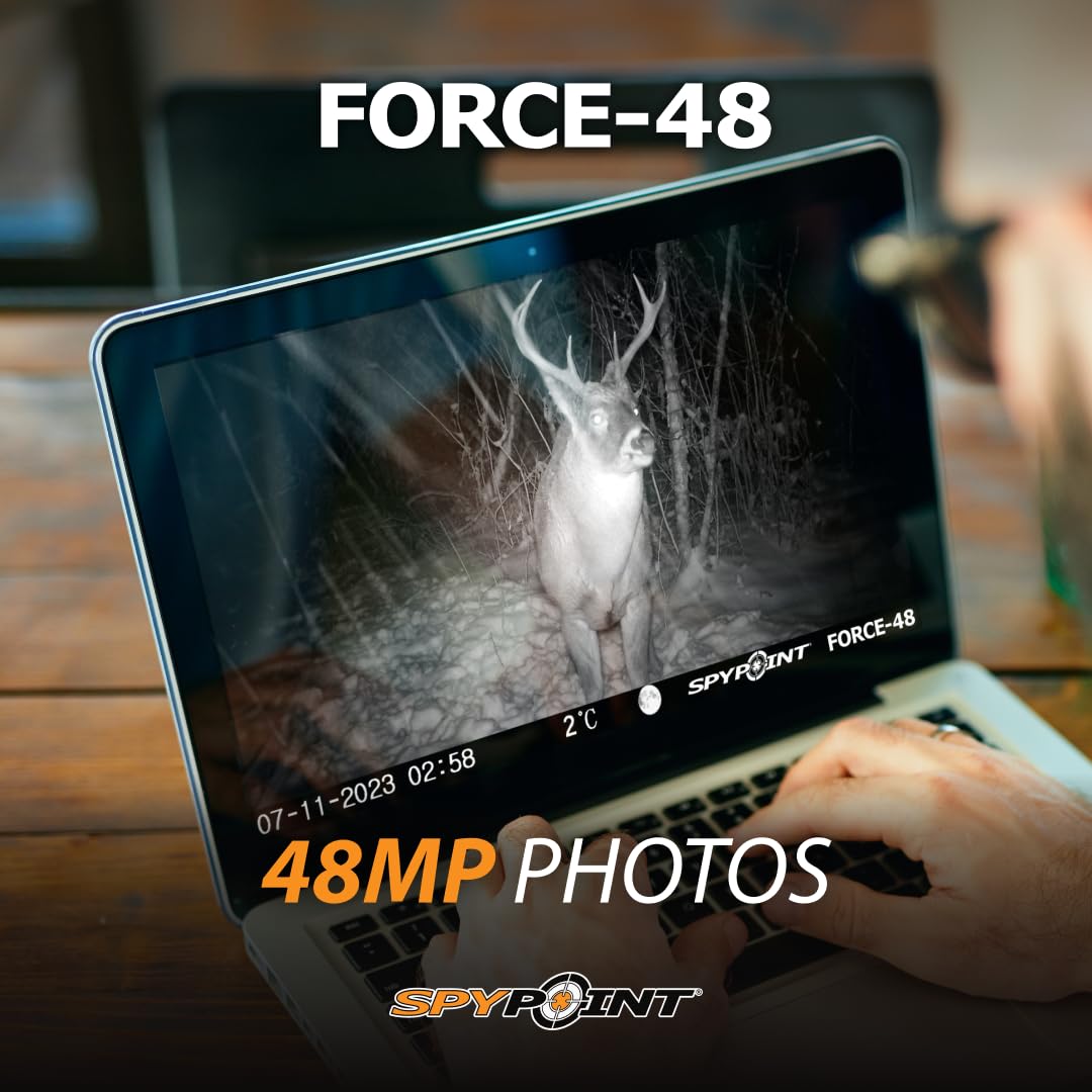 SPYPOINT Force 48 time-lapse mode enables interval monitoring for scouting insights.