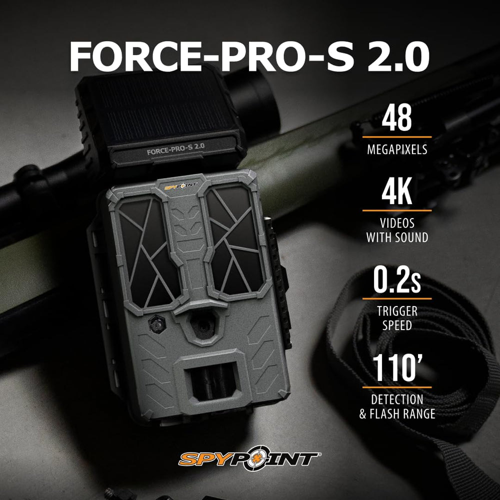 SPYPOINT Force-PRO-S 2.0 solar panel embedded view for long-lasting field power
