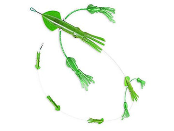 Squidnation Billfish Edition Flippy Floppy green speckled daisy chain attracting tuna and marlin