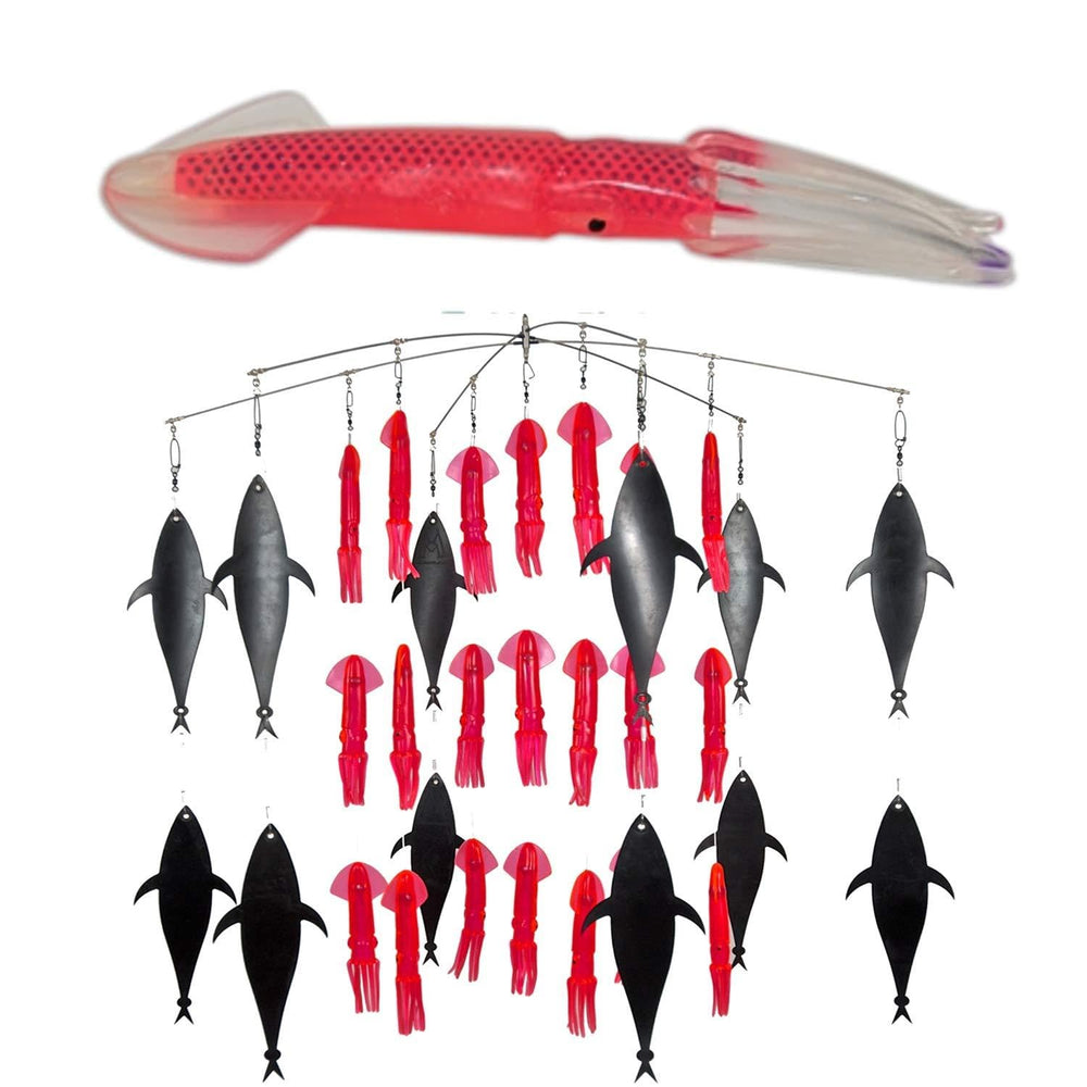 SquidNation Blackflap Mauler Squid Dredge front view enhances marlin and tuna attraction behind the boat