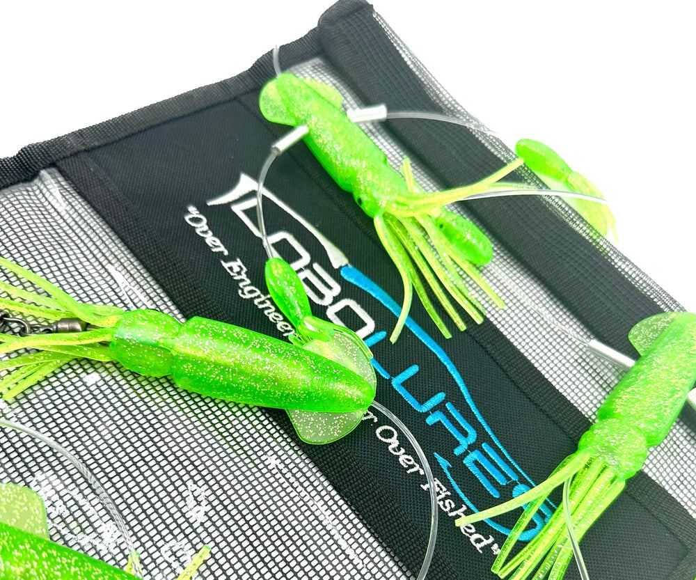 SquidNation Daisy Chain in Green Sparkle for marlin trolling applications.