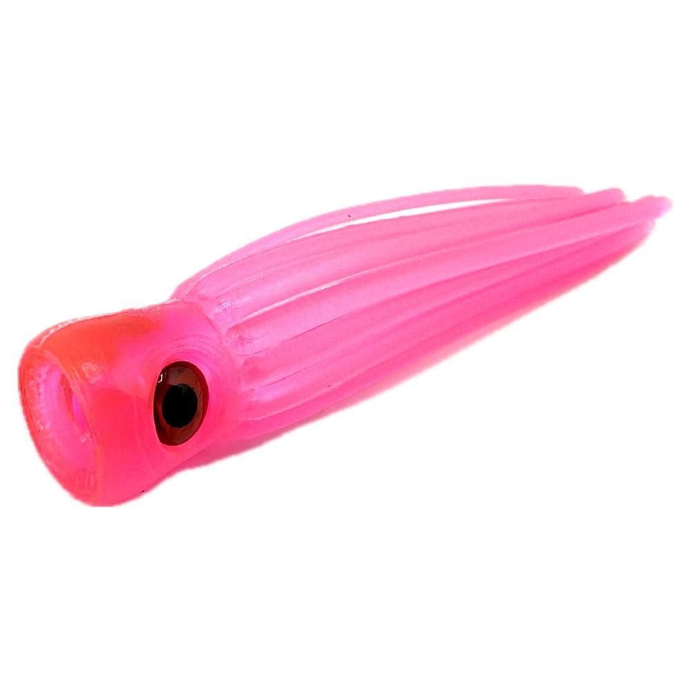Squidnation Slammer Chugger pink 3in lure creating water chug trail for billfish