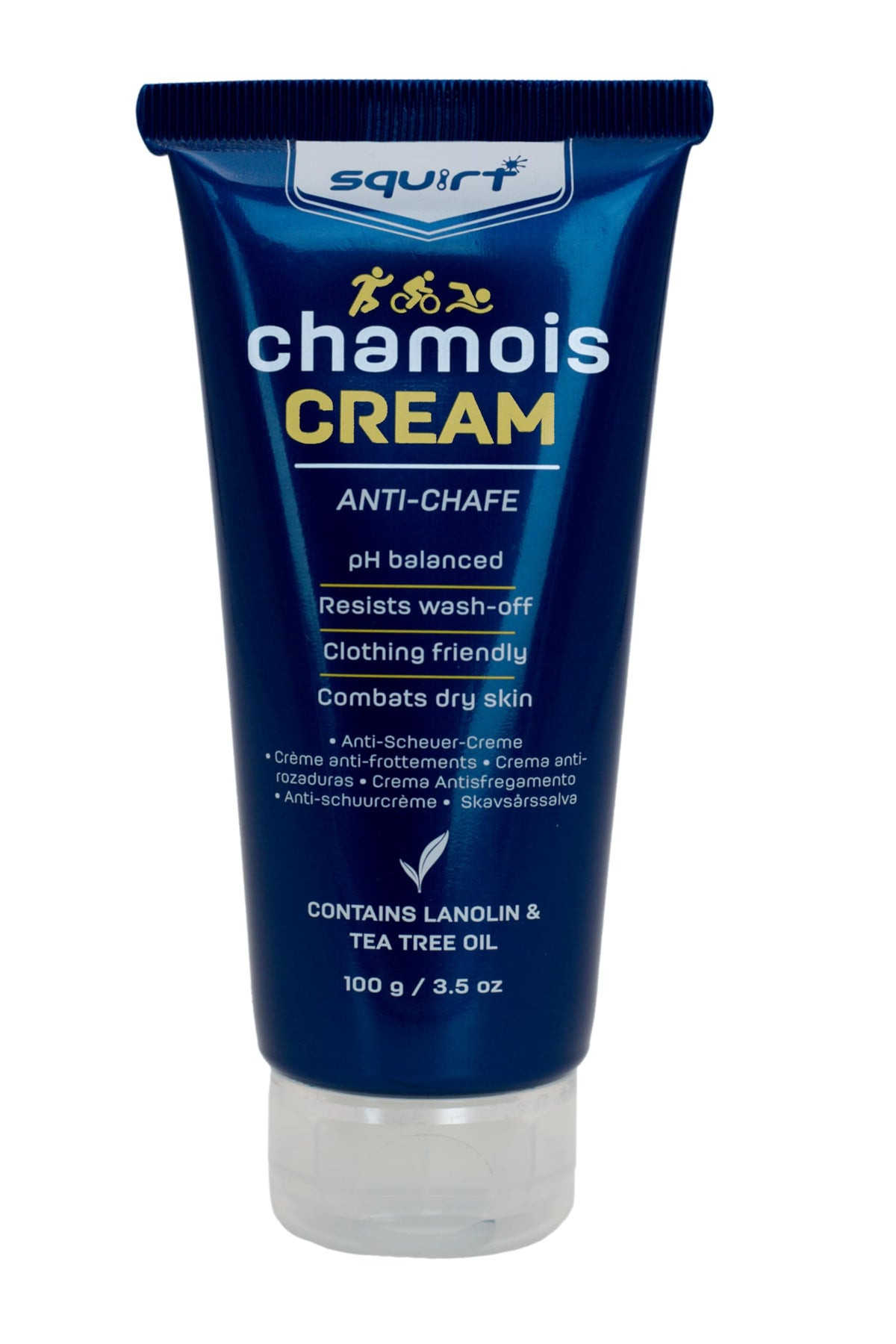 Squirt Chamois Cream 100ml tube for long rides with moisturized skin.