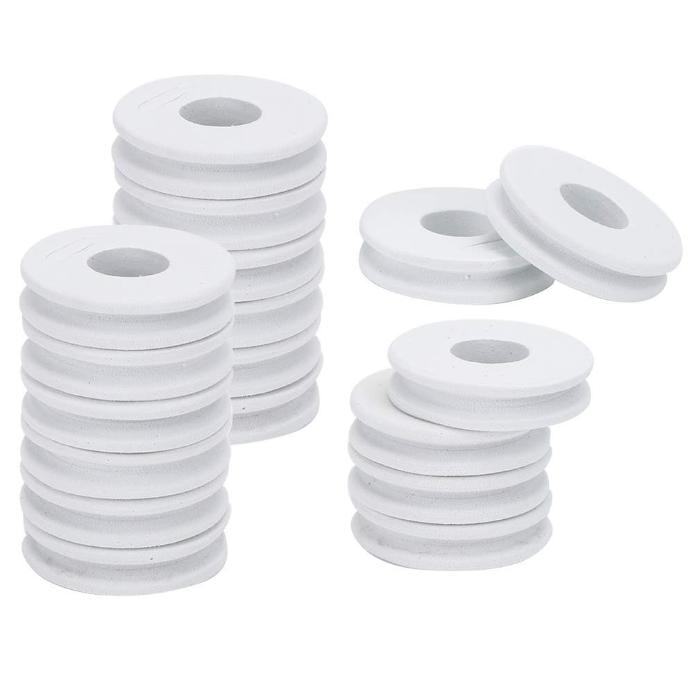 Srliya hooks secured on foam spool promotes damage-free storage of gear.
