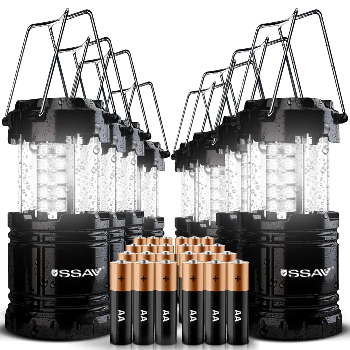 SSAV 8 pack lantern collapsible design for compact packing and quick light