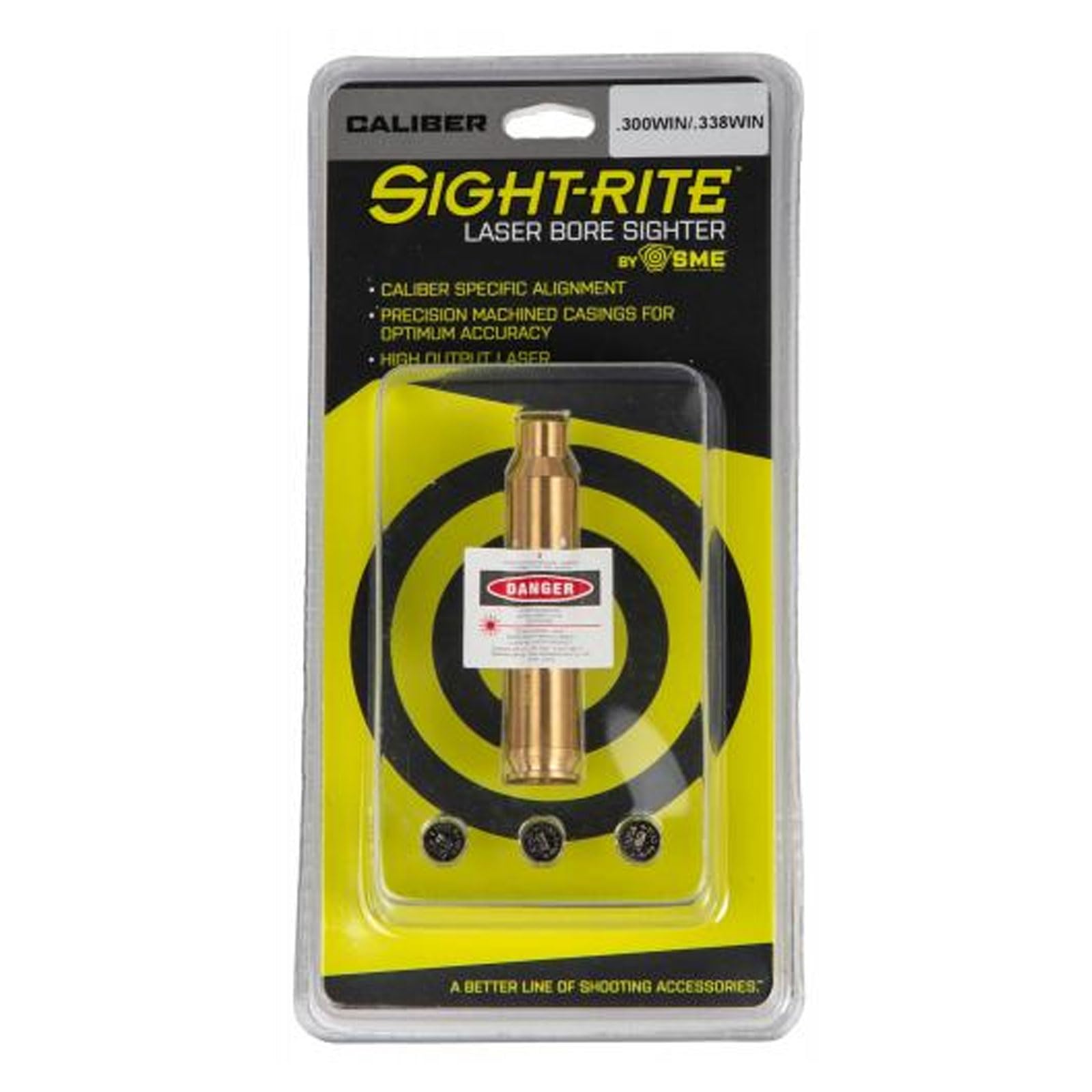SSI Sight Rite brass casing bore sighter showcases precision engineering for reliable caliber-specific alignment.