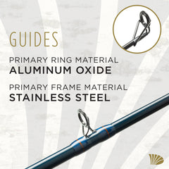 St. Croix Triumph casting rod with hard aluminum-oxide guides for smooth line flow