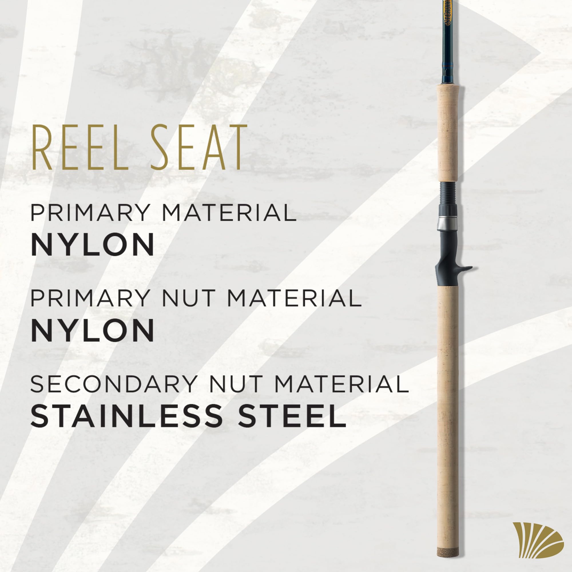 St. Croix Triumph casting rod with SCII carbon fiber for strength and sensitivity