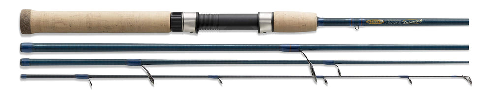 St. Croix Triumph Travel Spinning Rod guide-frames with aluminum-oxide guides for smooth line flow.