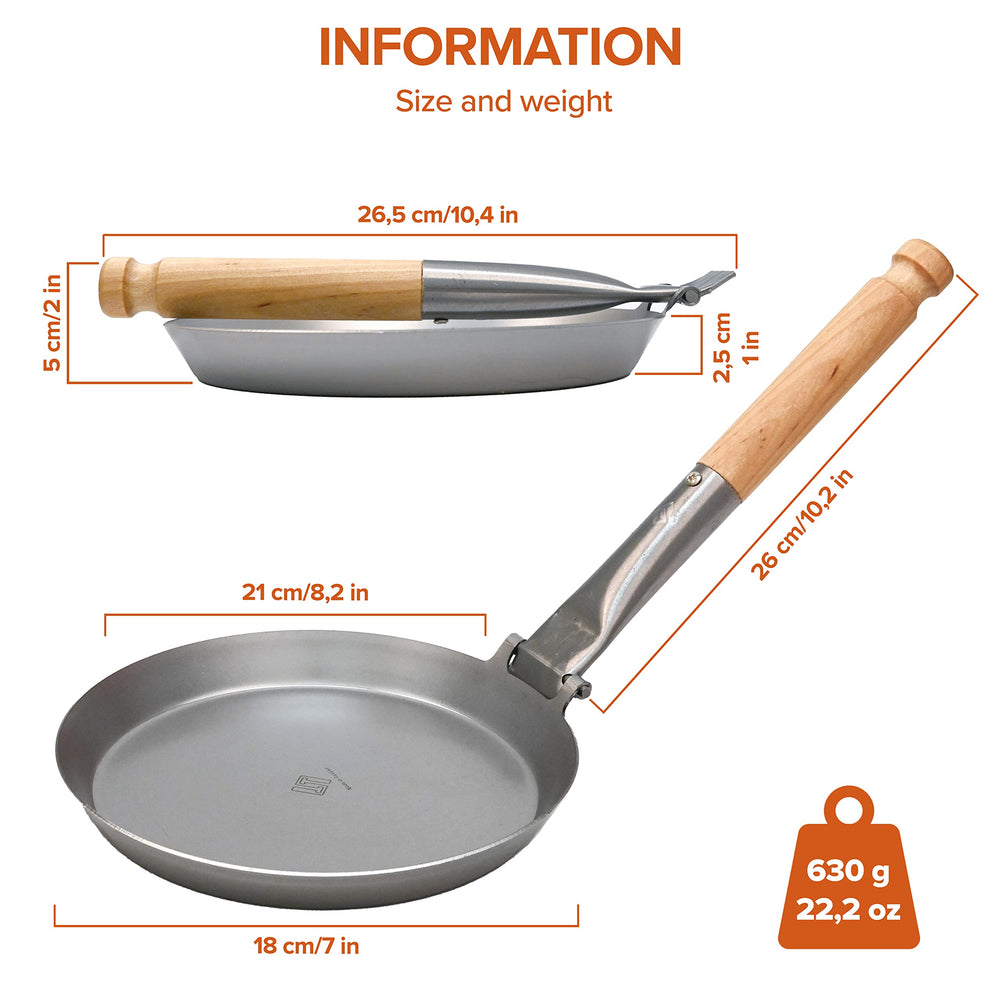 Stabilotherm jaegarstekpanna open-fire-ready pan for forest cooking.