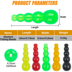 Stacked fishing beads bright green color 150pcs