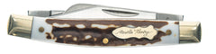 Staglon handle with clip-point blade on Uncle Henry 807UHCP JR