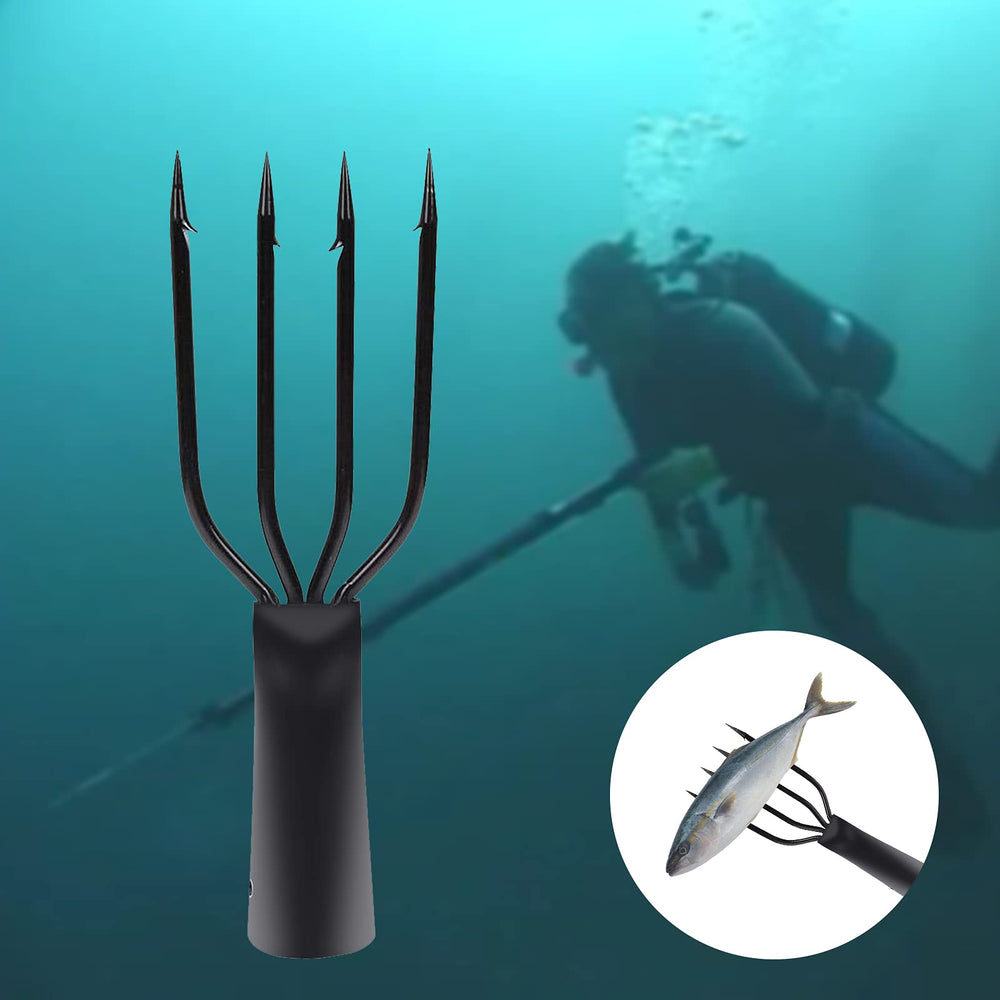 Compact, portable black-finish fishing spear