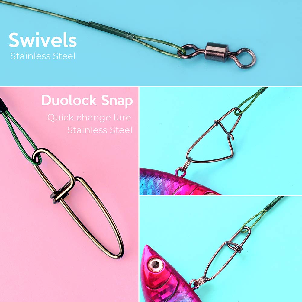 Premium stainless steel, nylon-coated fishing leaders