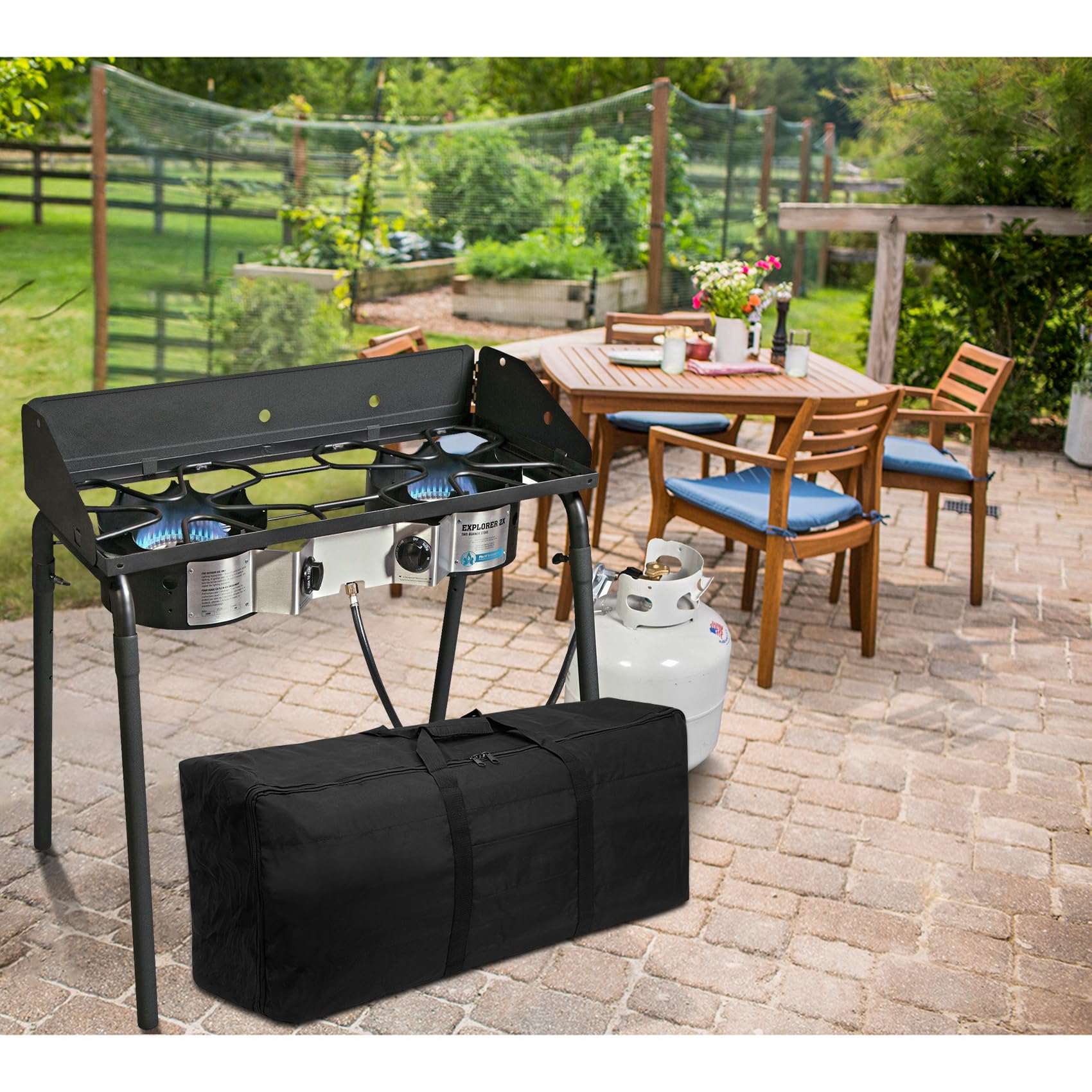 Stanbroil carry bag compatibility with Camp Chef and similar stoves.