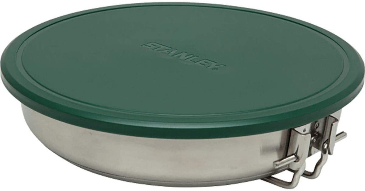 Stanley Adventure 9-piece cook set neatly nested for compact camping packs.