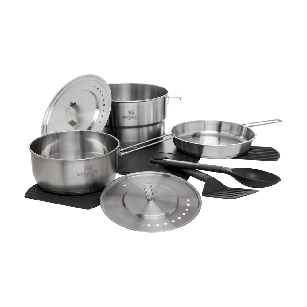 Stanley Adventure stock pot offers even heat for consistent meals.