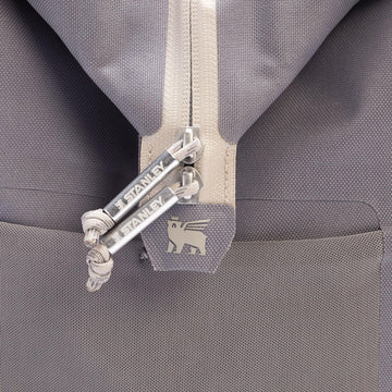 Recycled polyester fabric on Stanley cooler bag highlights sustainability with durability