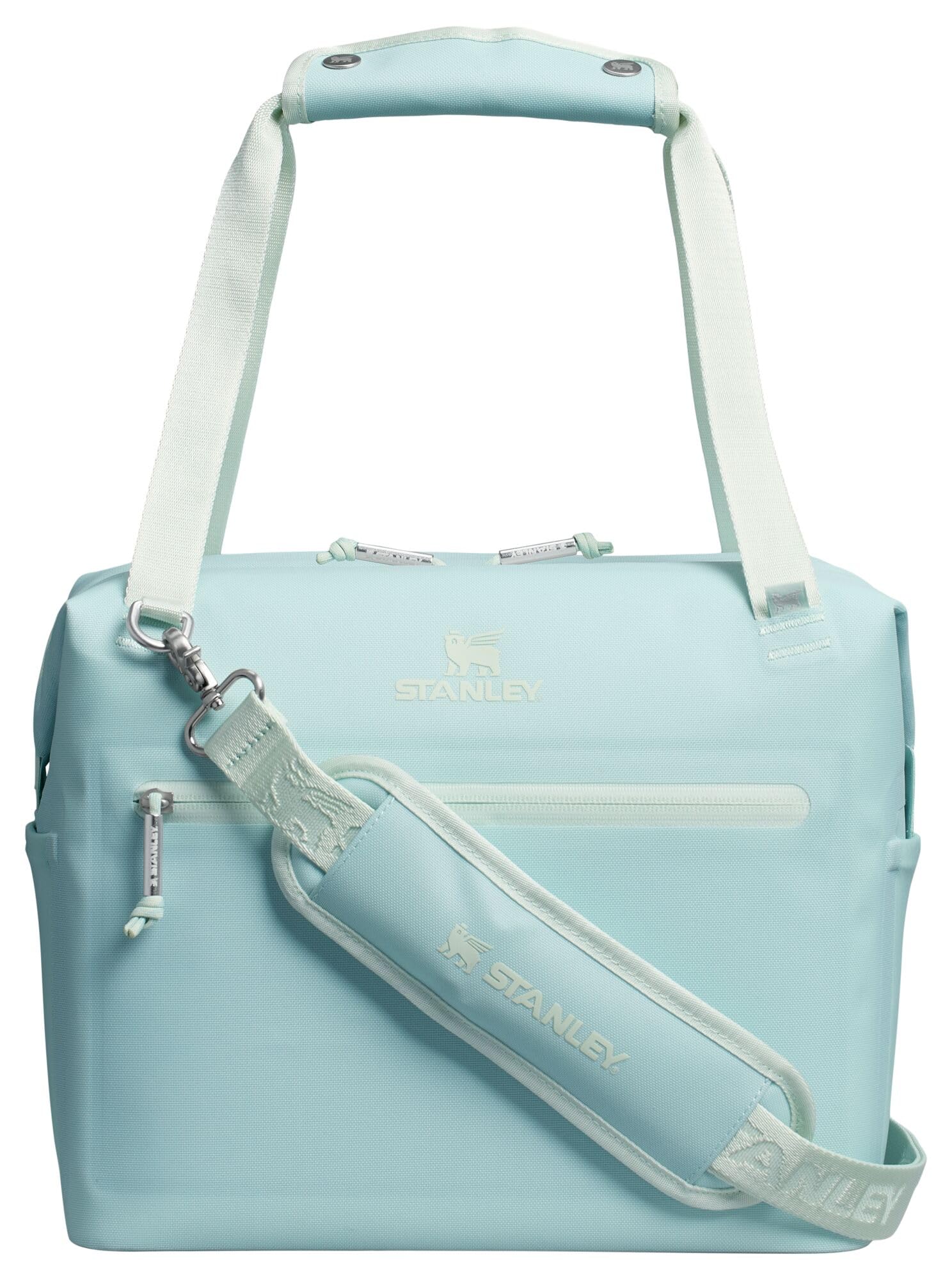 STANLEY All Day Julienne Midi Cooler seafoam top view showing spacious 20-can capacity for outdoor picnics