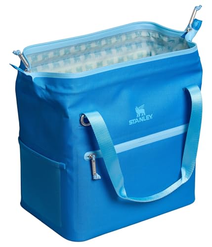 STANLEY All Day Julienne Midi Soft Cooler Azure side with strap, portable for picnics and city outings