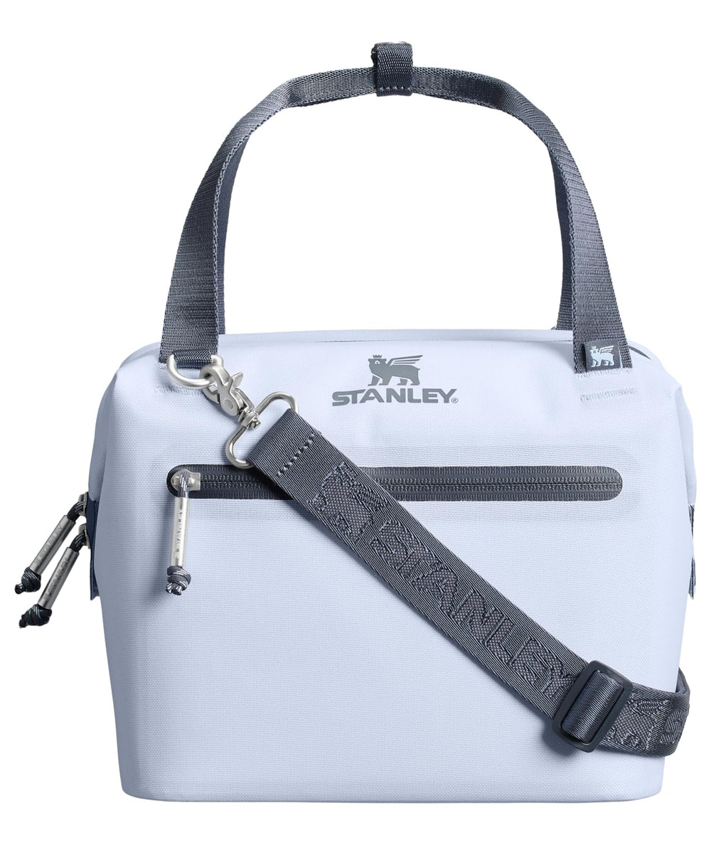Stanley All Day Julienne Mini Cooler front view shows compact 7.4-quart capacity for day-long snacks.