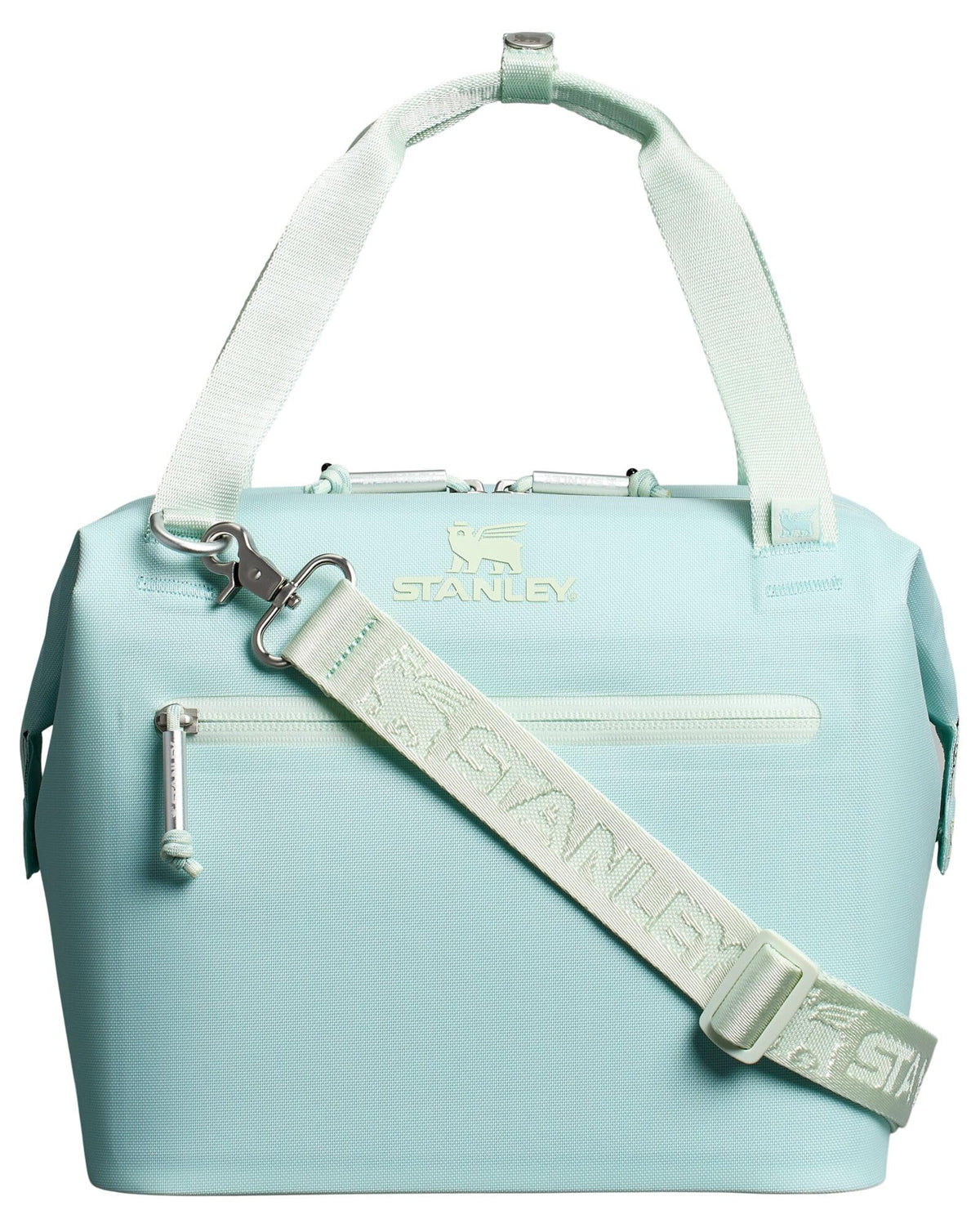 STANLEY All Day Julienne Mini Cooler seafoam front view showing compact 10-can capacity for all-day outings.