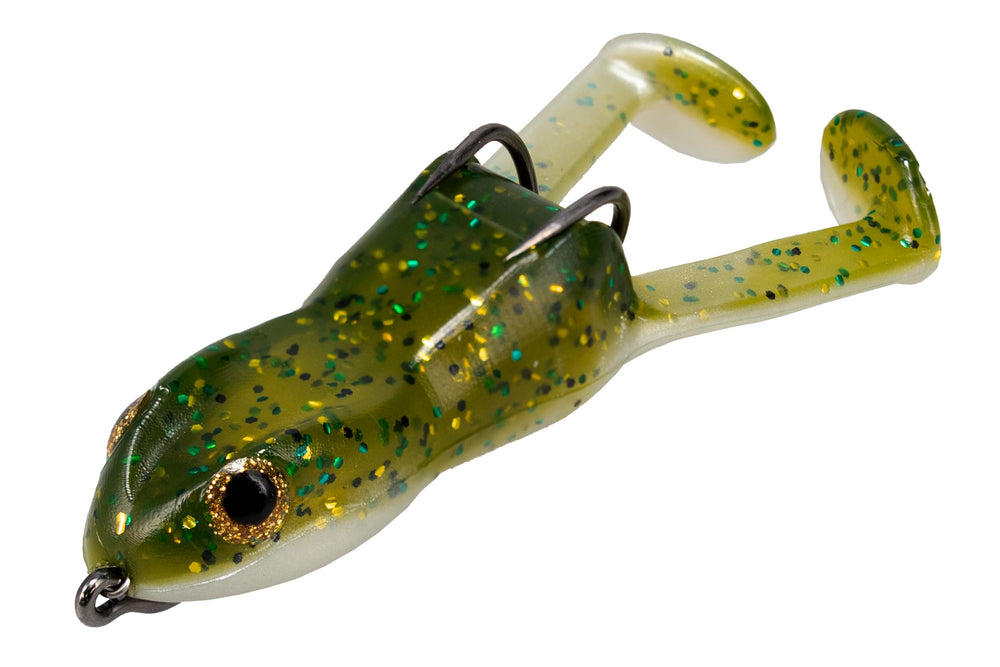 Stanley Tigs Ribbit Top Toad rigged Baby Bass lure for topwater bass strikes.