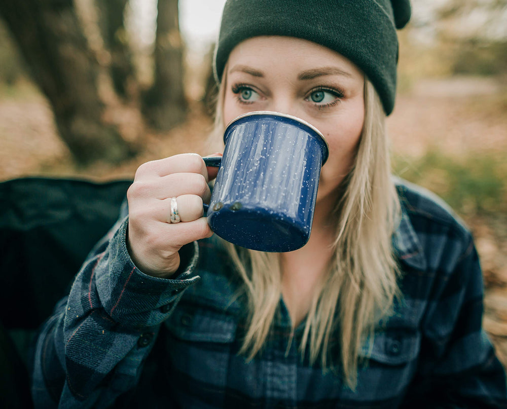 Stansport four 12 oz mugs ready for camping coffee rituals.
