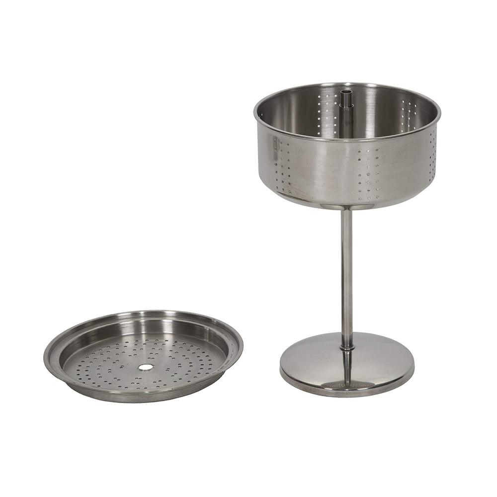Stansport percolator compatible with camp stoves for outdoors.