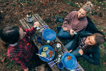 Stansport Deluxe blue enamel 6-inch bowls ideal for camping meals