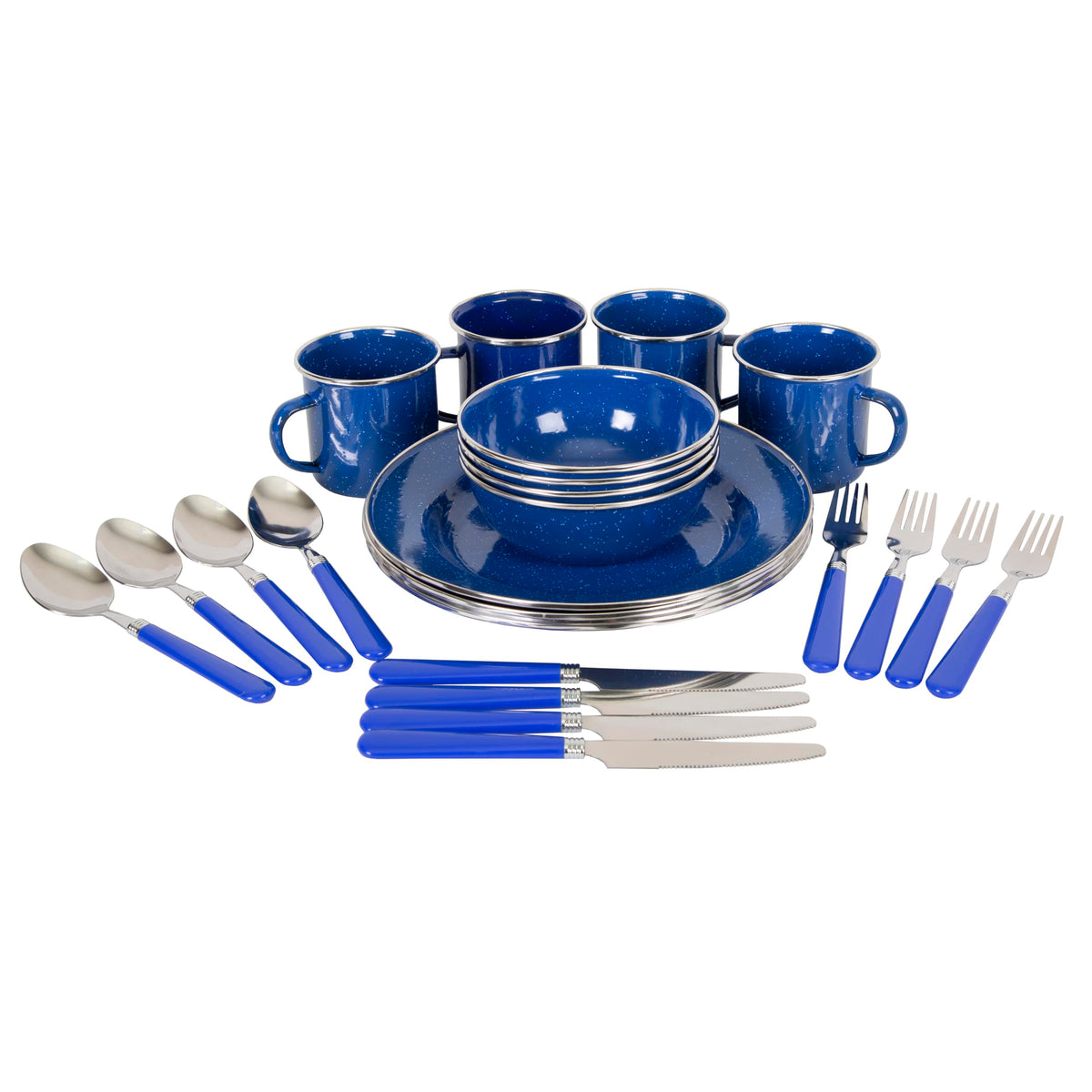 Stansport Deluxe blue enamel plates rugged durability for home or camping