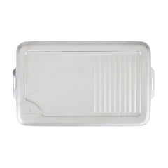 Stansport griddle bacon sizzle with drip ridges for cleaner cooking.