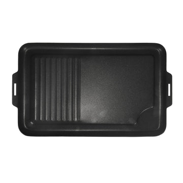 Stansport aluminum non-stick griddle eggs cooking smoothly with minimal oil.