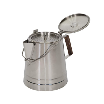 Stansport percolator 3-piece system for easy setup and cleanup.