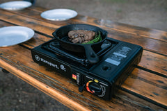 Stansport portable stove with canister compatibility for flexible fuel options.