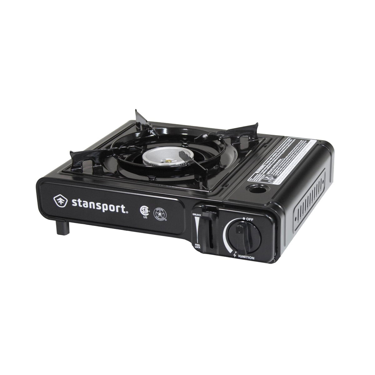 Stansport portable stove top view for travel-friendly camping.